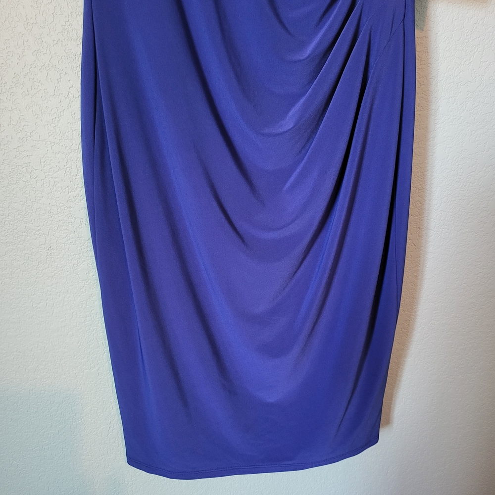 NWT Anne Klein Royal Blue Midi Dress With Ruching 10 - Picture 5 of 7